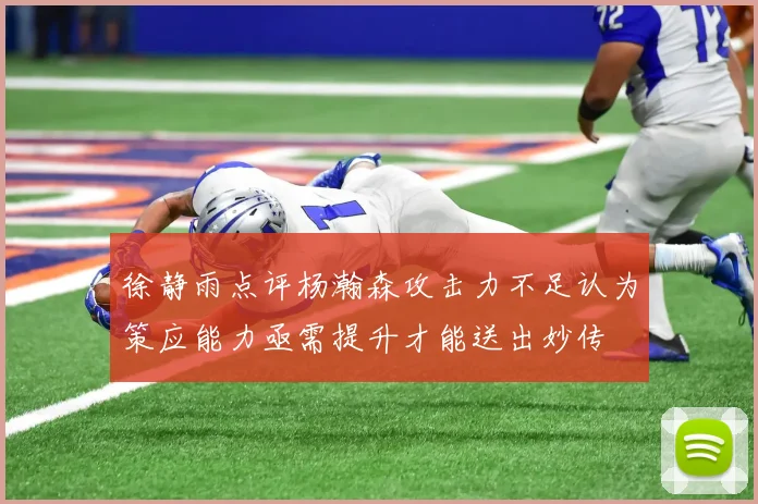 徐静雨点评杨瀚森攻击力不足认为策应能力亟需提升才能送出妙传